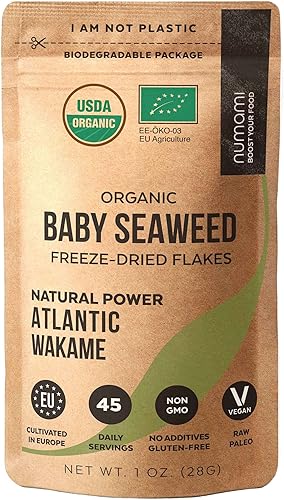 Vista 17 de Copos orgánicos de algas kombu - Algas marinas Young Baby cultivadas en el Atlántico Norte, calidad premium liofilizadas para un mayor contenido