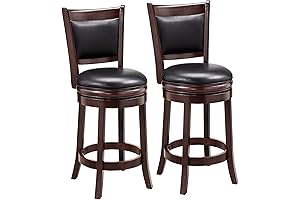 Ball & Cast Swivel Counter Height Barstool 24 Inch Seat Height Cappuccino...