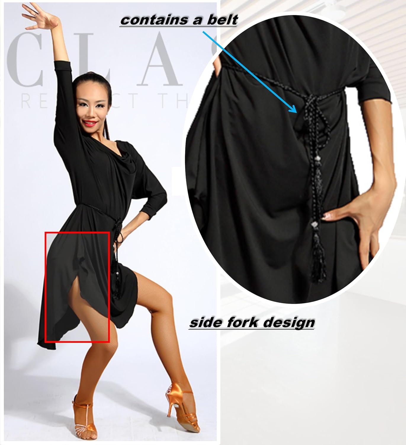 SCGGINTTANZ G1007 Latin Ballroom Dance Professional Loose Version Swing Design Dress