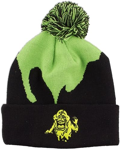 Ripple Junction Ghostbusters Glow in the Dark Slimer Pom Beanie Negro, Negro -