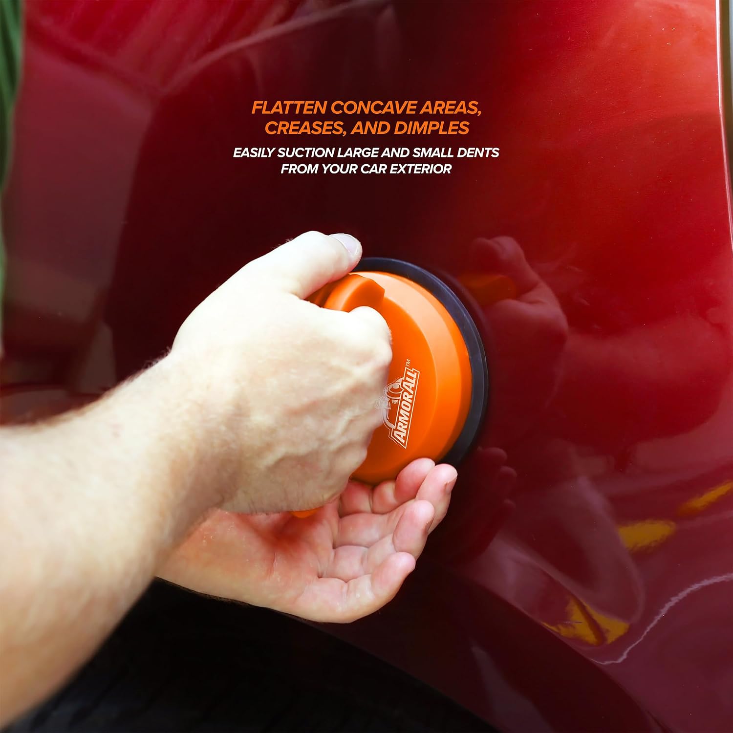 Armor All Dent Puller 3 Pack, 4.5” Powerful 55 Lb Car Dent Puller & Two 2.4” Mini 16.5 Lb Pullers, Suction Cup Paintless Dent Repair Puller, Car Dent Repair Tool, Screen, Glass, Tiles, Objects Moving