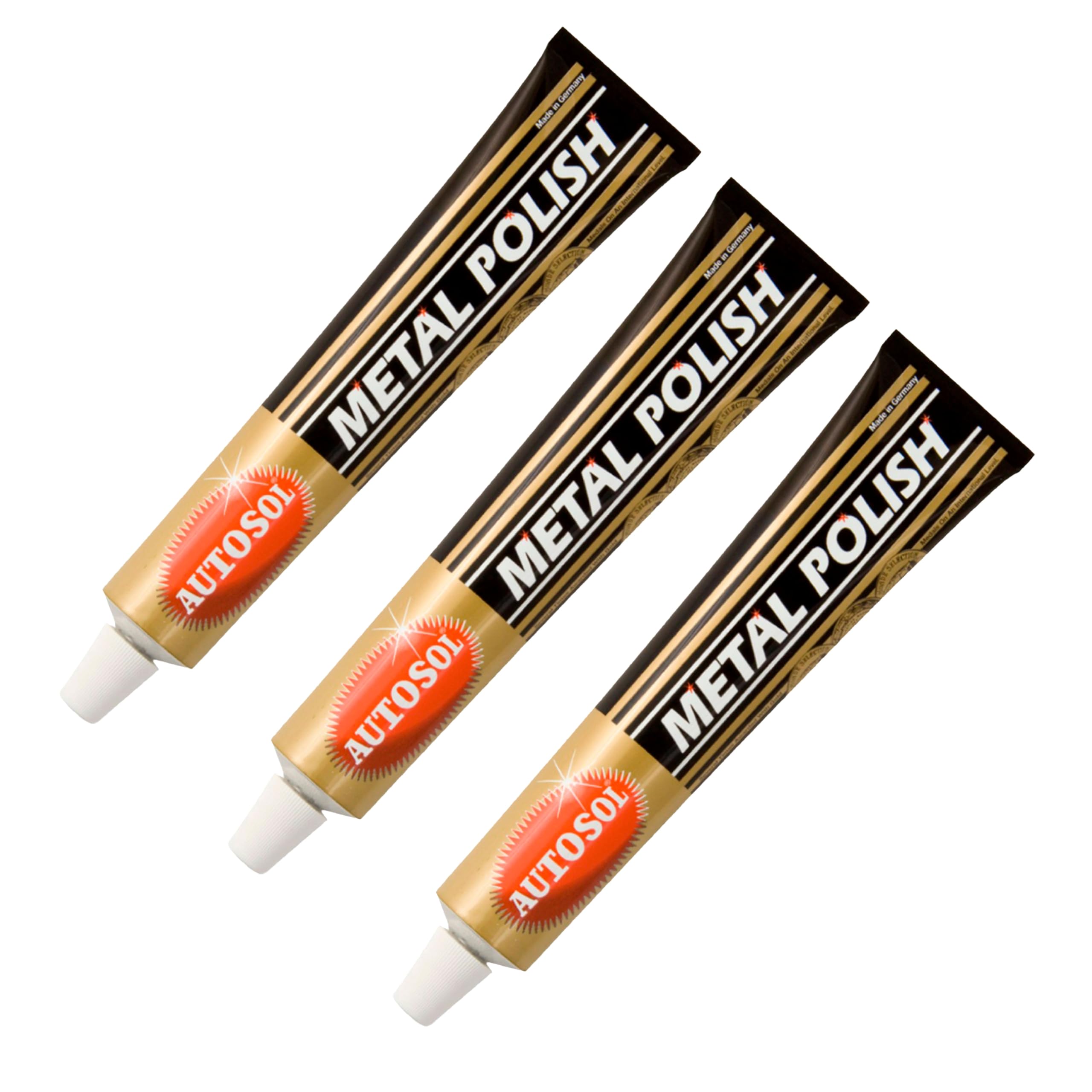Metallpolitur - Polierpaste, Reiniger und Glanzmittel. Entfernt Rost und andere Verunreinigungen von allen Metallen. (Stahl, Chrom, Messing, Kupfer, Silber, Aluminium, usw.) Reinigt Schmuck und Münzen