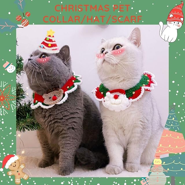 Foto 2 de 5 de Disfraces Navideños para Mascotas, Bufanda Navideña para Perros, Gorro Navideño para Gatos