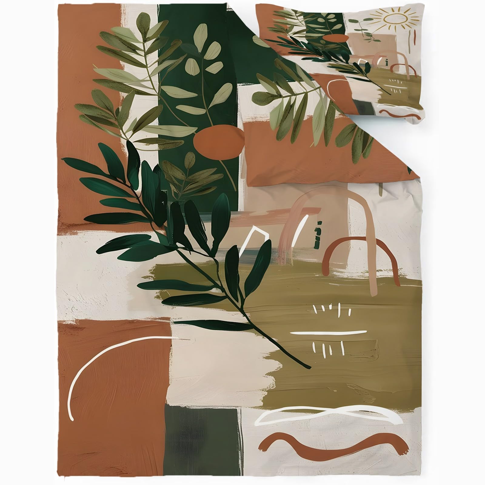 Housse de couette 200x200 cm avec 2 taies d'oreiller au style Morandi