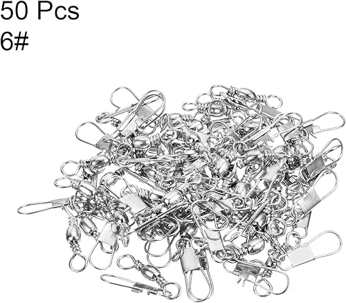 Miniatura 19 de PATIKIL Barril giratorio de pesca con cierre a presión de acero al carbono
