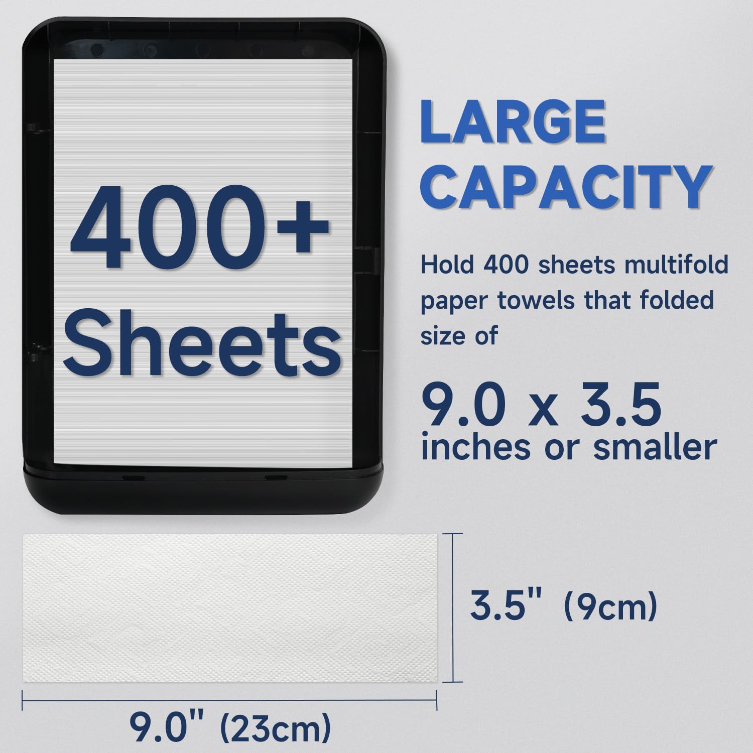 AIKE Automatic Soap Dispenser and Wall Mount Paper Towel Dispenser Bundle, Model AK1216& AK5301 Black