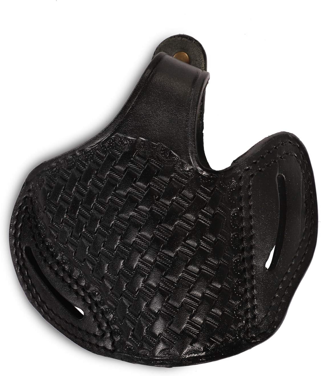Pusat Holster Premium Leather Basket Weave Thumb Break Belt Holster 2 inch 38 SPL for Revolver Taurus Model 85 Left Hand