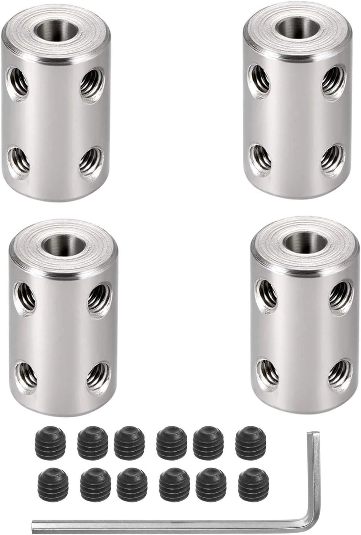 4Pcs 3.17mm to 3.17mm Rigid Motor Shaft Coupling Coupler Sleeve Coupling Adapter for 3D Printers RC Motor Accessories