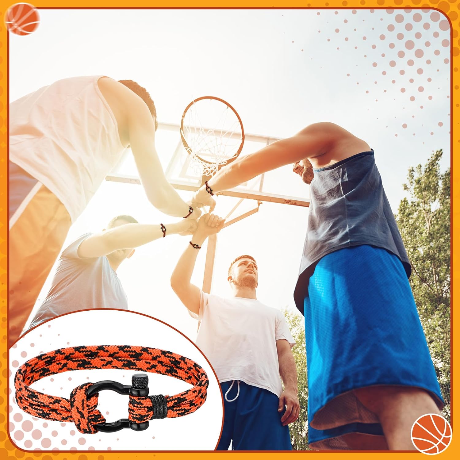 Tondiamo 12 Pack 2026 Senior Basketball Team Gifts Bulk Adjustable Woven Bracelets Bow Shackle Senior Night Basketball Gifts Sport Party Favors for Coach Player Teen Man Women Game Day - Image 6