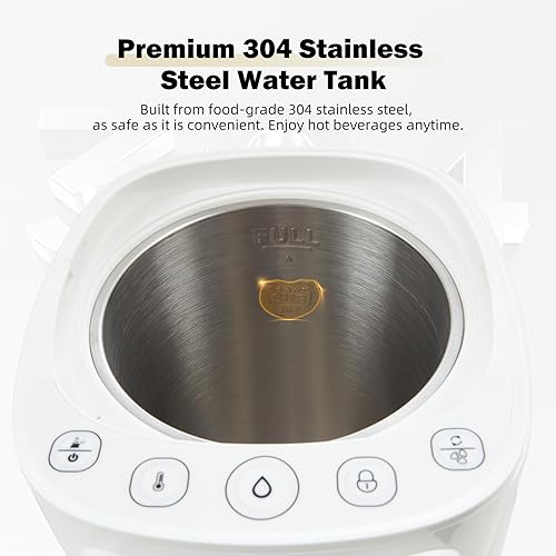 Miniatura 5 de OCTAVO - Caldera de agua y calentador de 5 litros, tanque de agua de acero inoxidable 304, temperatura de agua ajustable de 700 W, 6 temperaturas de