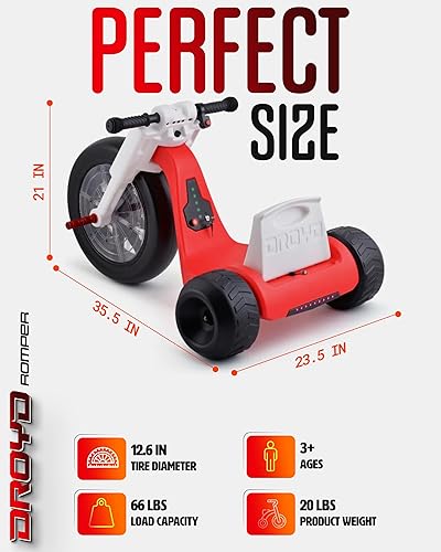 Miniatura 7 de Droyd Triciclo eléctrico para niños de 3 años en adelante, juguete de 24 V, velocidad máxima de 3 a 6 MPH y 45 minutos de duración máxima, control