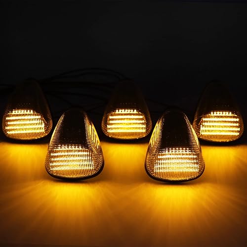 Miniatura 2 de Luz LED de techo de cabina 51 LED compatible con F250 F350 F450 F550 Superduty Truck 2004-2017 F650 F750, 5 piezas de luz delantera ámbar superior