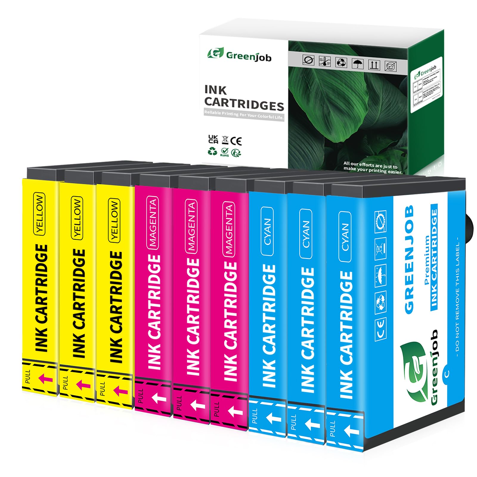 Greenjob Kompatibel 603XL Druckerpatronen Kompatibel mit Epson 603 Tintenpatronen für Expression Home XP-2100 XP-2105 XP-3100 XP-3105 XP-4100 XP-4155 (3 Cyan, 3 Magenta, 3 Gelb)