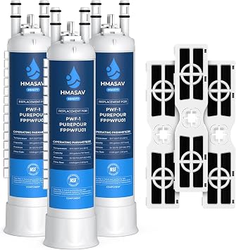 Water & Air Filter Compatible with Frigidaire FPPWFU01 FRGPAAF2, 3 Pack