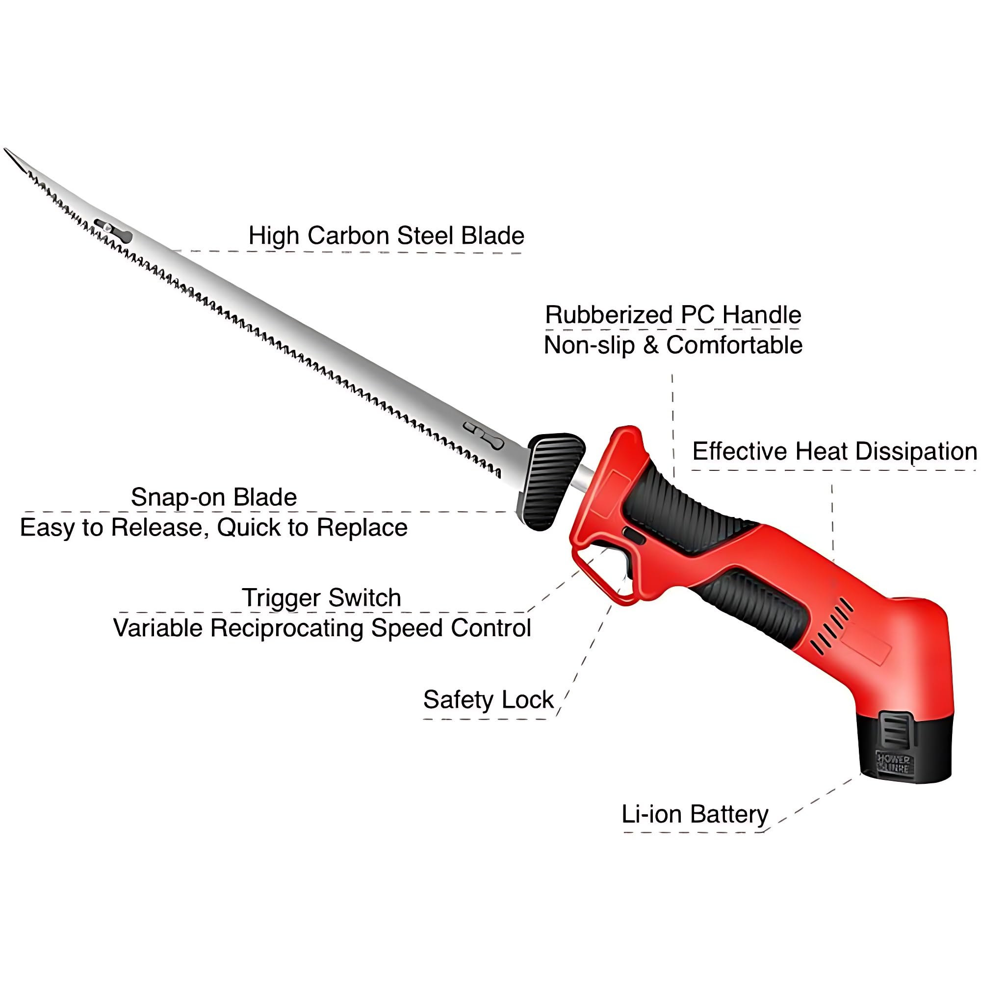Cuchillo de Filete eléctrico inalámbrico para Pesca de Peces, Cuchillo eléctrico Recargable, con 4 Cuchillas afiladas alternativas, Orificio de enfriamiento de la batería, Mango Antideslizante