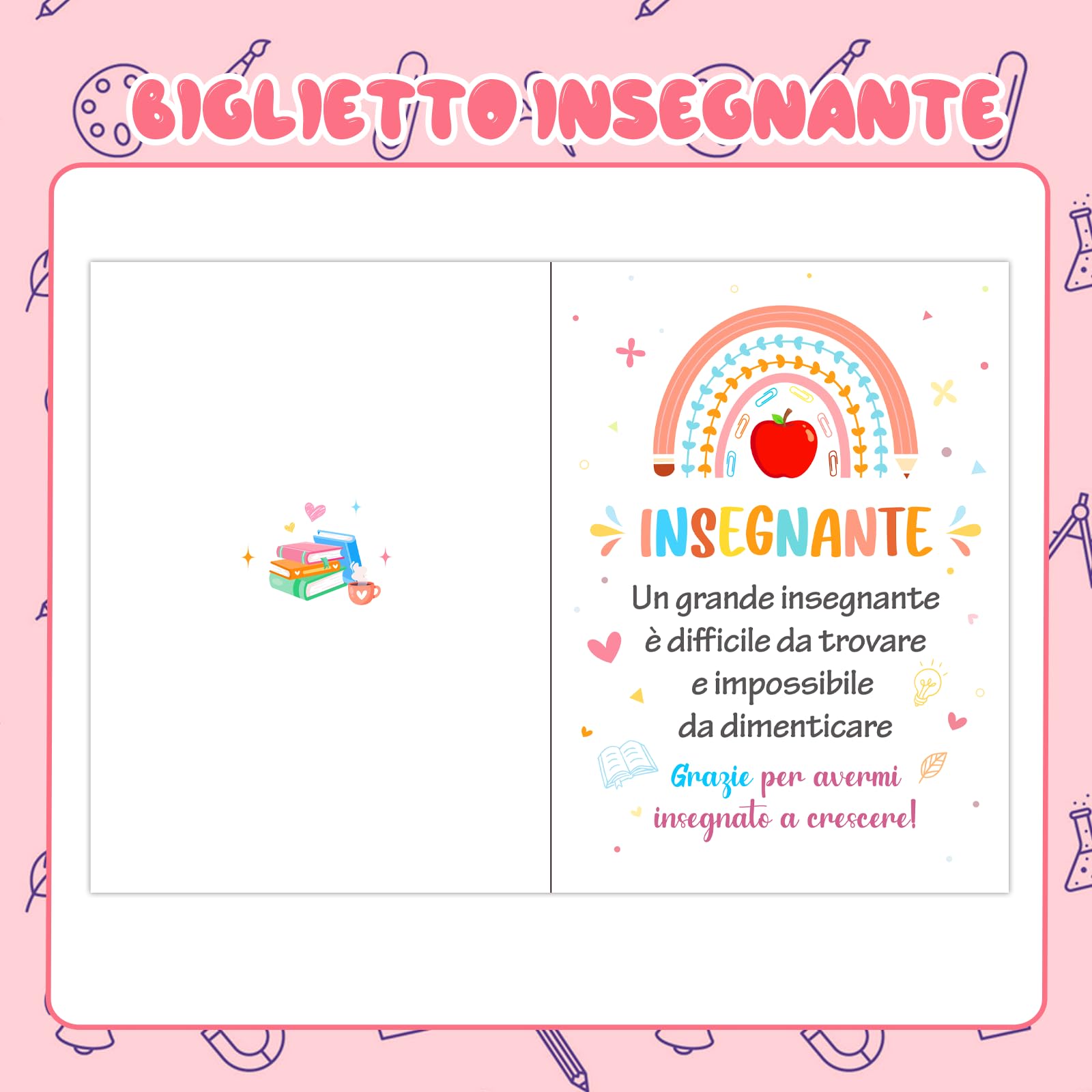 HOWAF Regalo per L'Insegnante Di Scuola Materna, Biglietto Di Ringraziamento Per L'Insegnante Di Scuola Materna Regalo Di Addio Regalo Finale Dell'Insegnante Angelo