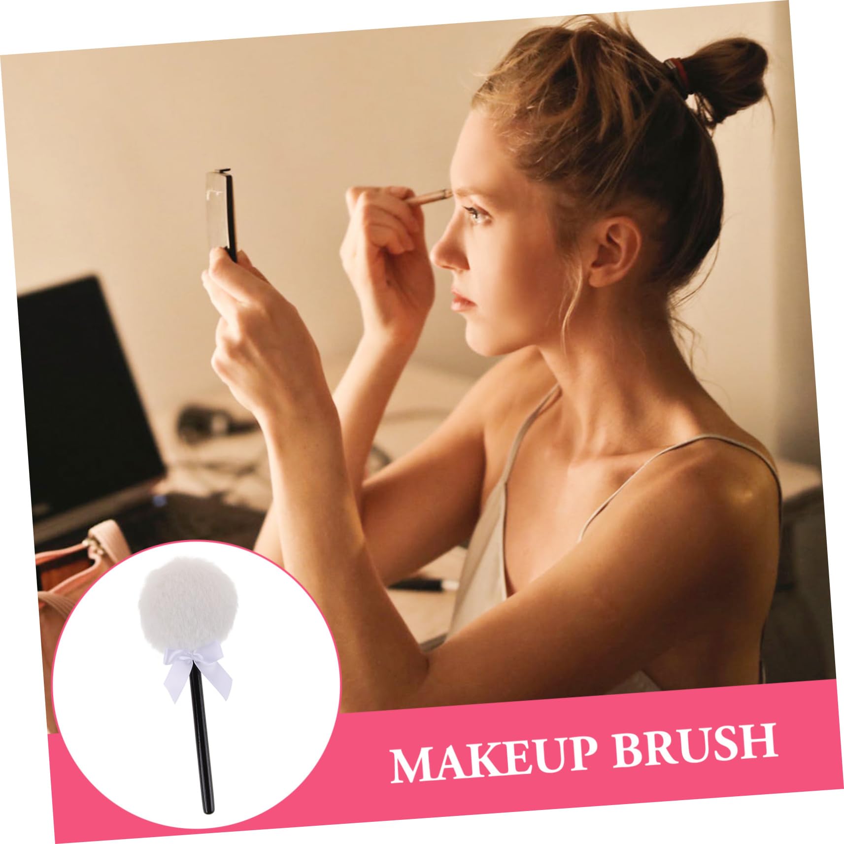 Beavorty 20 Pz Soffio per il trucco Fairy Stick soffice piumino da cipria piumino cosmetico lavabile per polvere per viaggi sbuffo di capretto soffio di polvere Peluche