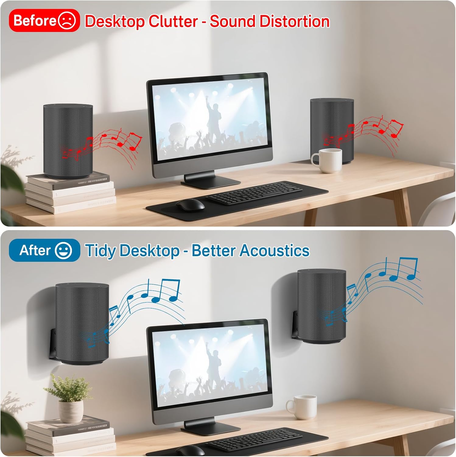 Pair of Speaker Mount for Sonos Era 100 Wall Mount Black- Simple Metal Speaker Wall Mount for Sonos Era 100 Mount Bracket Easy to Install - Image 5