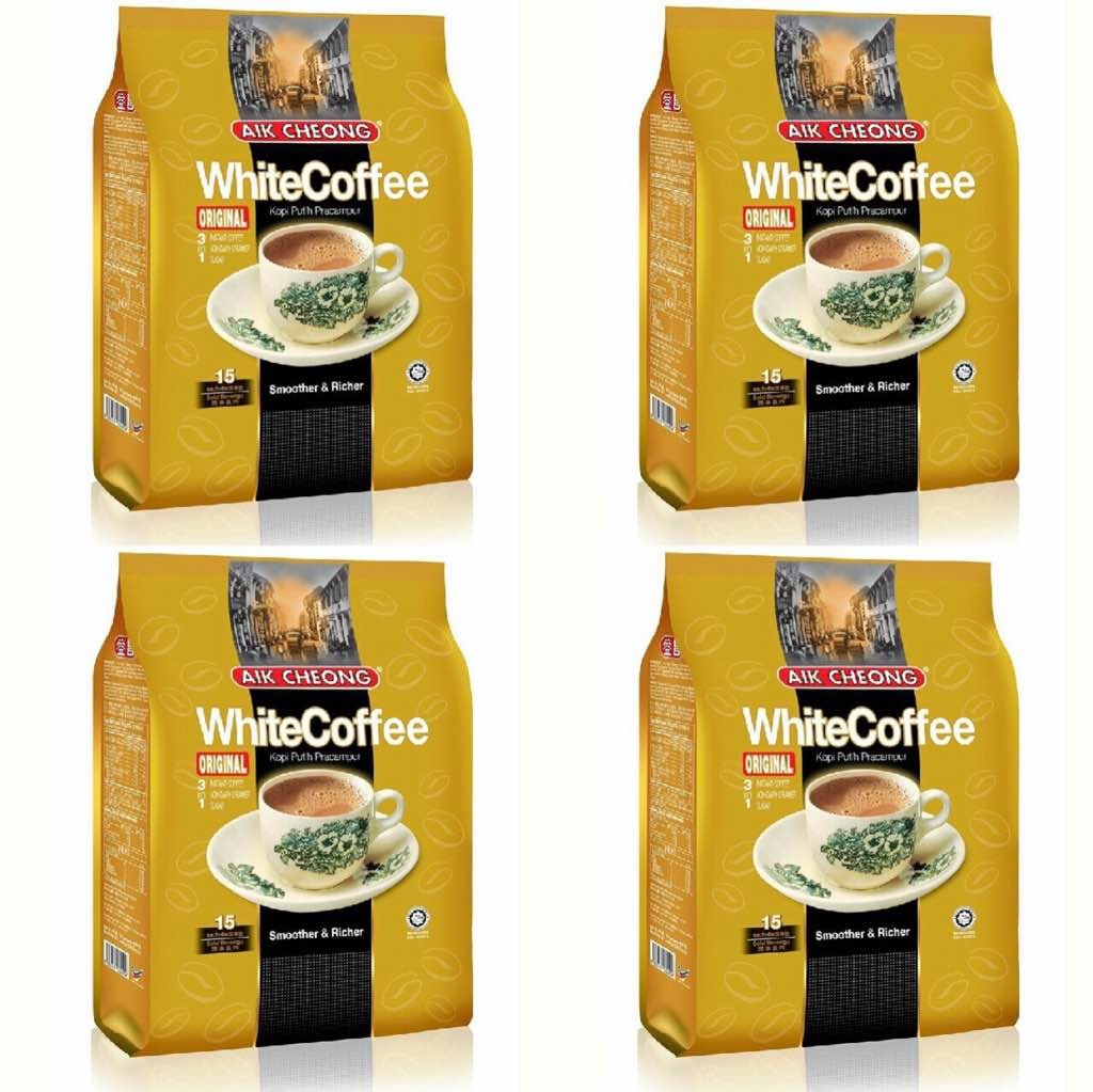 4 Pack Aik Cheong White Coffee Original 3 in 1 Instant Coffee Imported from Malaysia (4x15 Sachets)