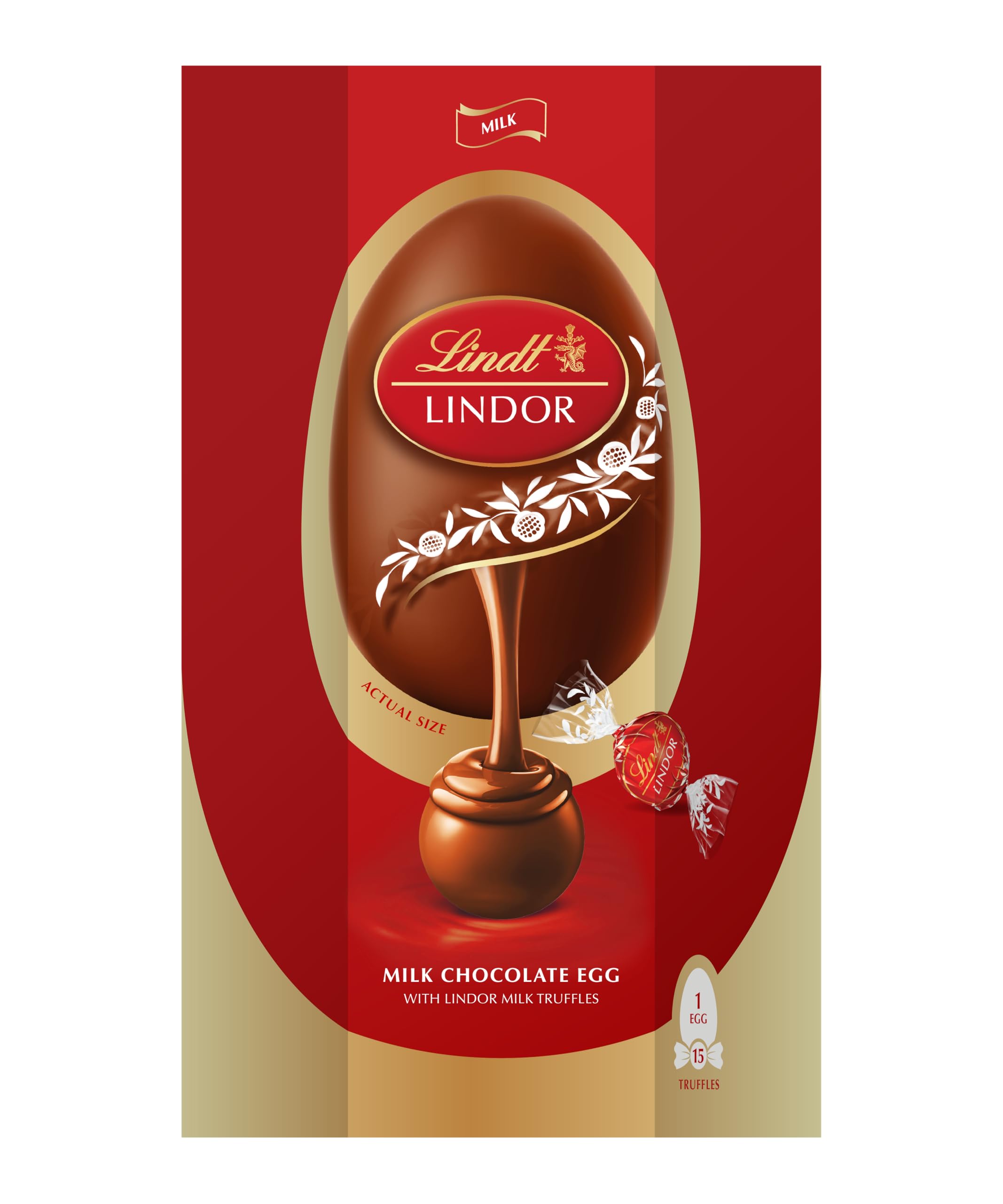 Lindor Milk Chocolate Easter Egg Extra Large, 348g - Contains Milk Chocolate Truffles with a Smooth Melting Filling - Easter Gift