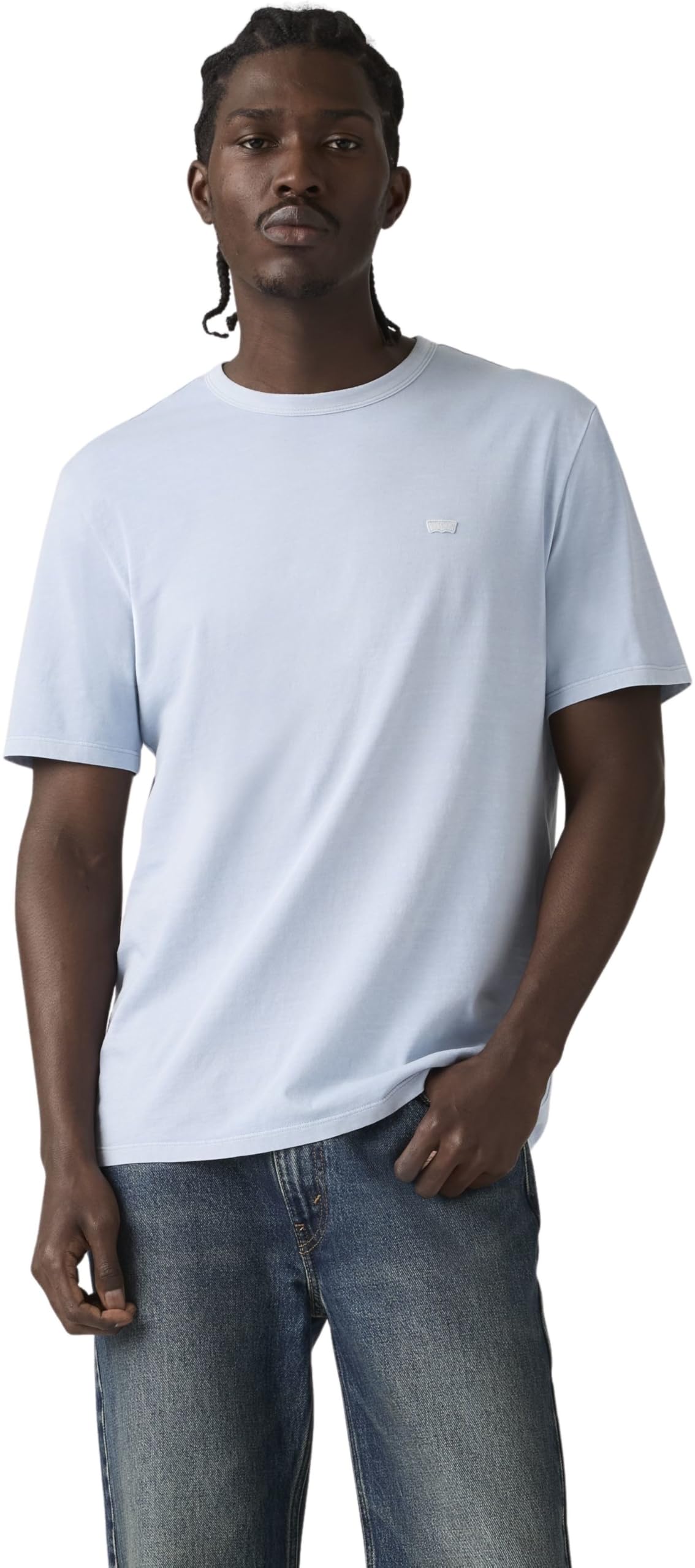 Levi's Men's Blue Original T-Shirt In Gart Dye Niagara