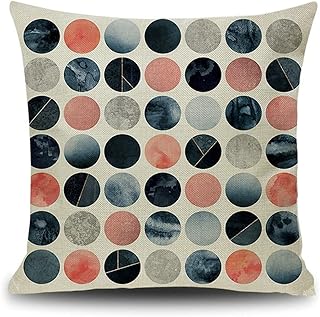 KnBoB Housse de Coussin Tissé avec du Lin Carré Point Planète 45x45 cm Coloré - Style 9