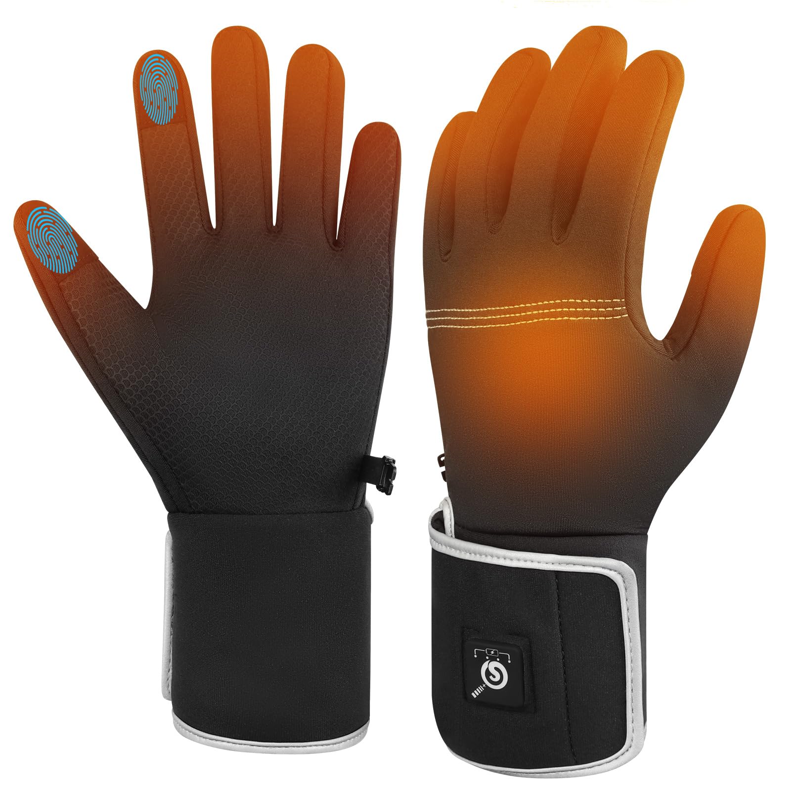 SAVIOR HEAT Heated Glove Liners for Men Women, 10-Second Fast Heating 8H Warmth 7.4V 2200mAh Battery Power Thin Heated Gloves, Ultra-Thin Breathable