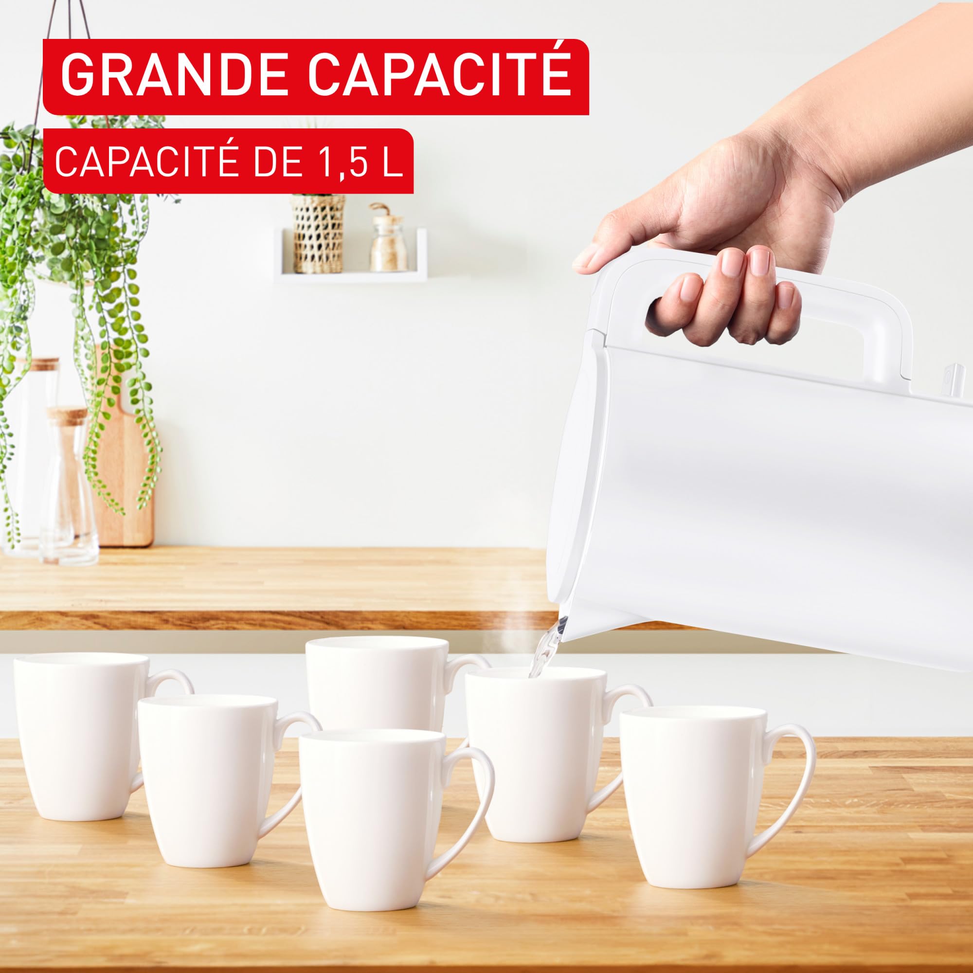 Tefal Thermo Protect Bouilloire électrique 1500 W Blanc Filtre anticalcaire amovible KO1411E0