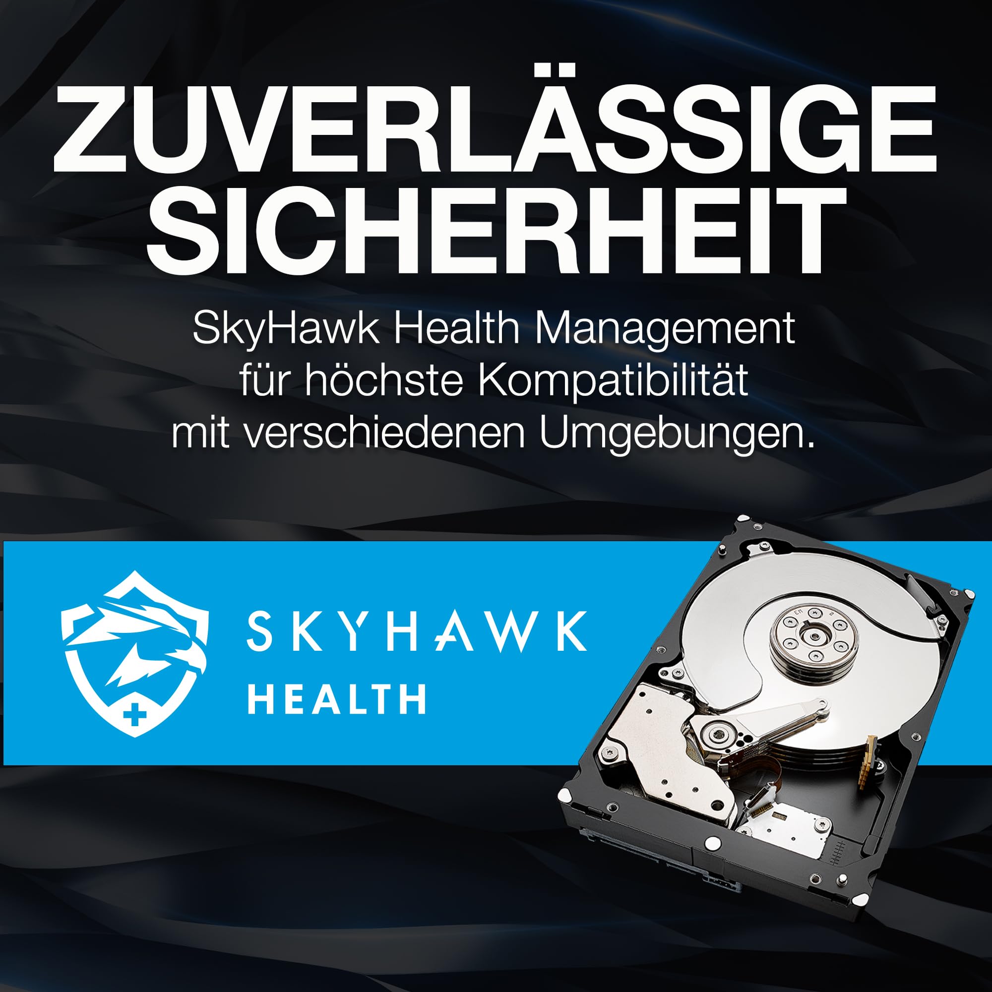 Seagate Skyhawk, 8TB, Video Internal Hard Drive, 3.5 Inch, SATA, 6Gb/s, 256MB Cache, for DVR/NVR Security Camera System, with Drive Health Management, Data Rescue Service, FFP (ST8000VXZ10)