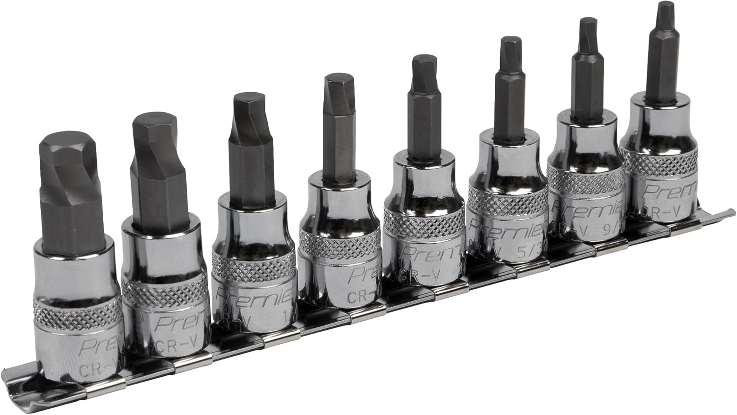 Sealey AK65603 8pc 3/8"Sq Drive Lock-On™ Hex Socket Bit Set - Imperial