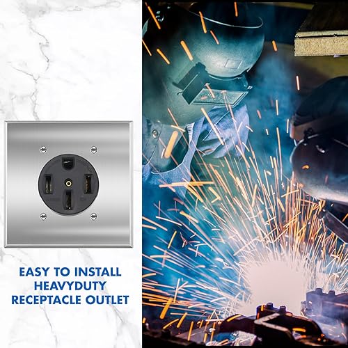 Miniatura 5 de NEMA 14-50R - Toma de corriente de 50 amperios 250 V, receptáculo resistente de 50 A, para soldadores, cortadores de plasma, cocinas eléctricas,