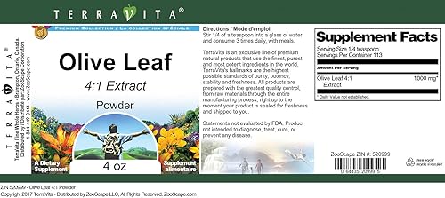 Miniatura 3 de Terravita Hoja de Olivo 41 Polvo (4 oz, ZIN 520999)