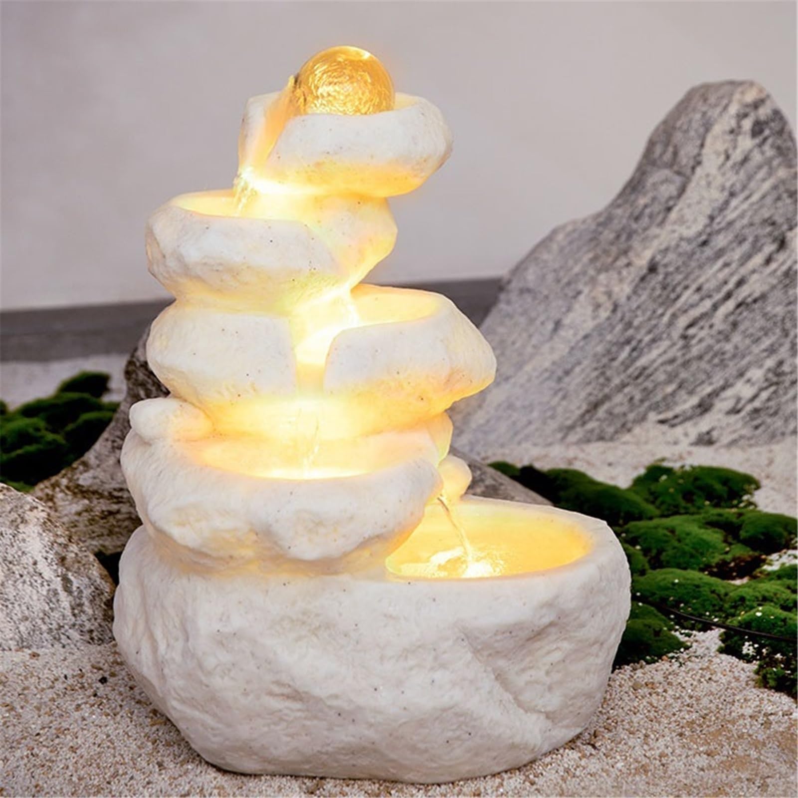 Fuente De Mesa, Fuente De Agua En Cascada para Mesa, Elemento De Cascada para Meditación, Feng Shui
