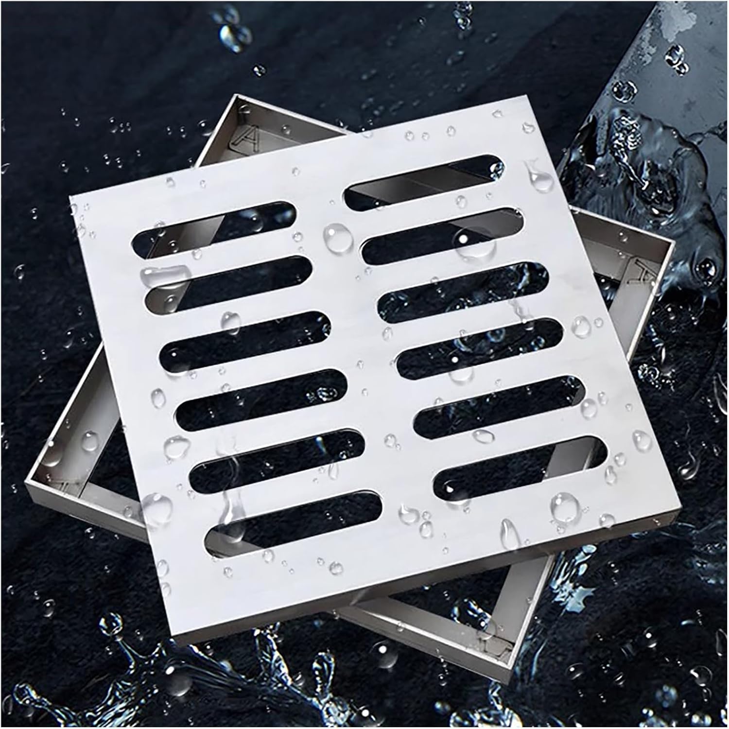 inless Steel Drain Grate Cover - Anti-Slip Floor Drain for Yard & Garden, 60x60x3cm (23.6x23.6x1.2in) –, Heavy-Du Sewer Drain Solut