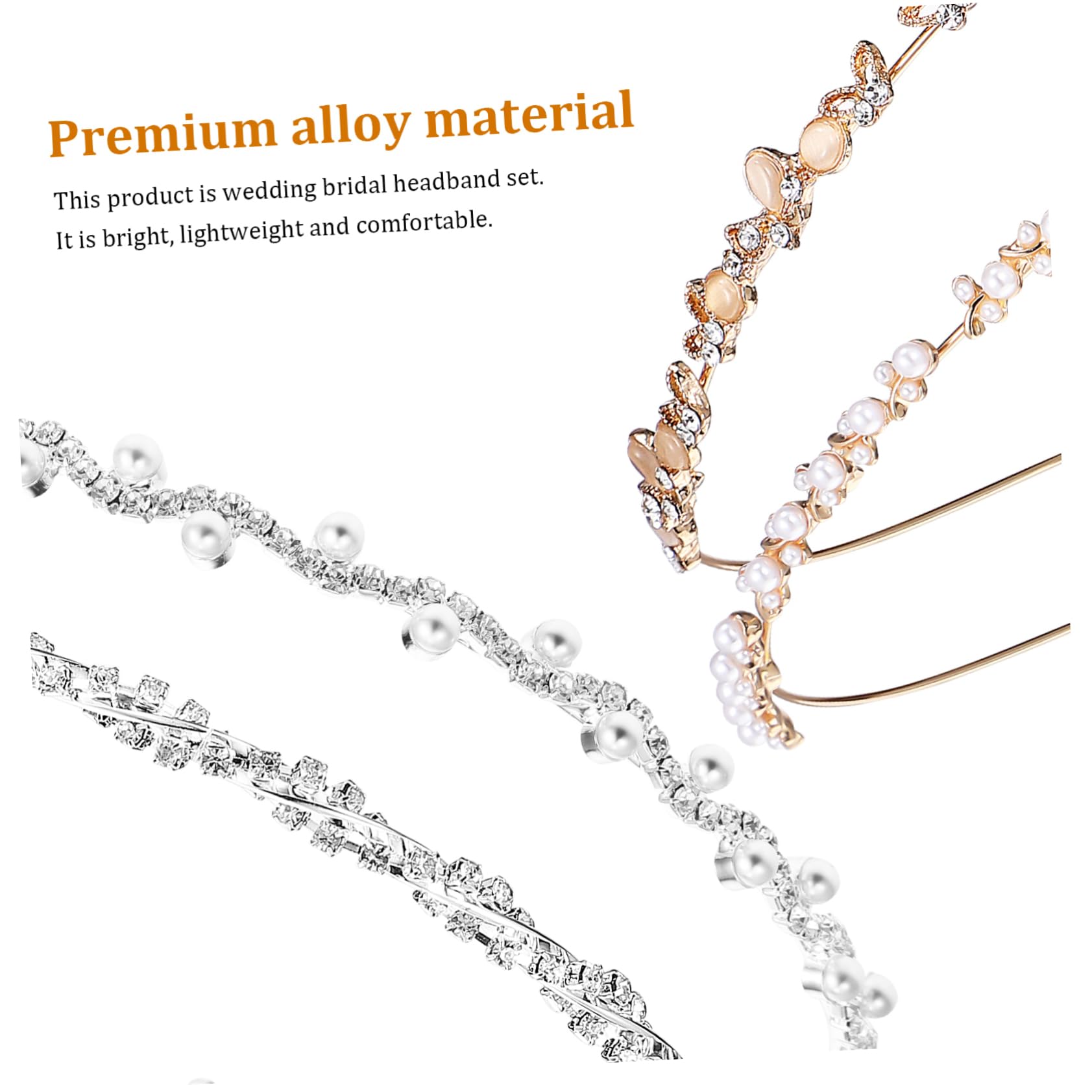 VICASKY 24 Pezzi Cerchietti Sposa con e in Cristallo Fasce Bridal per Matrimonio Addio Nubilato Accessori Cerimonia Oro