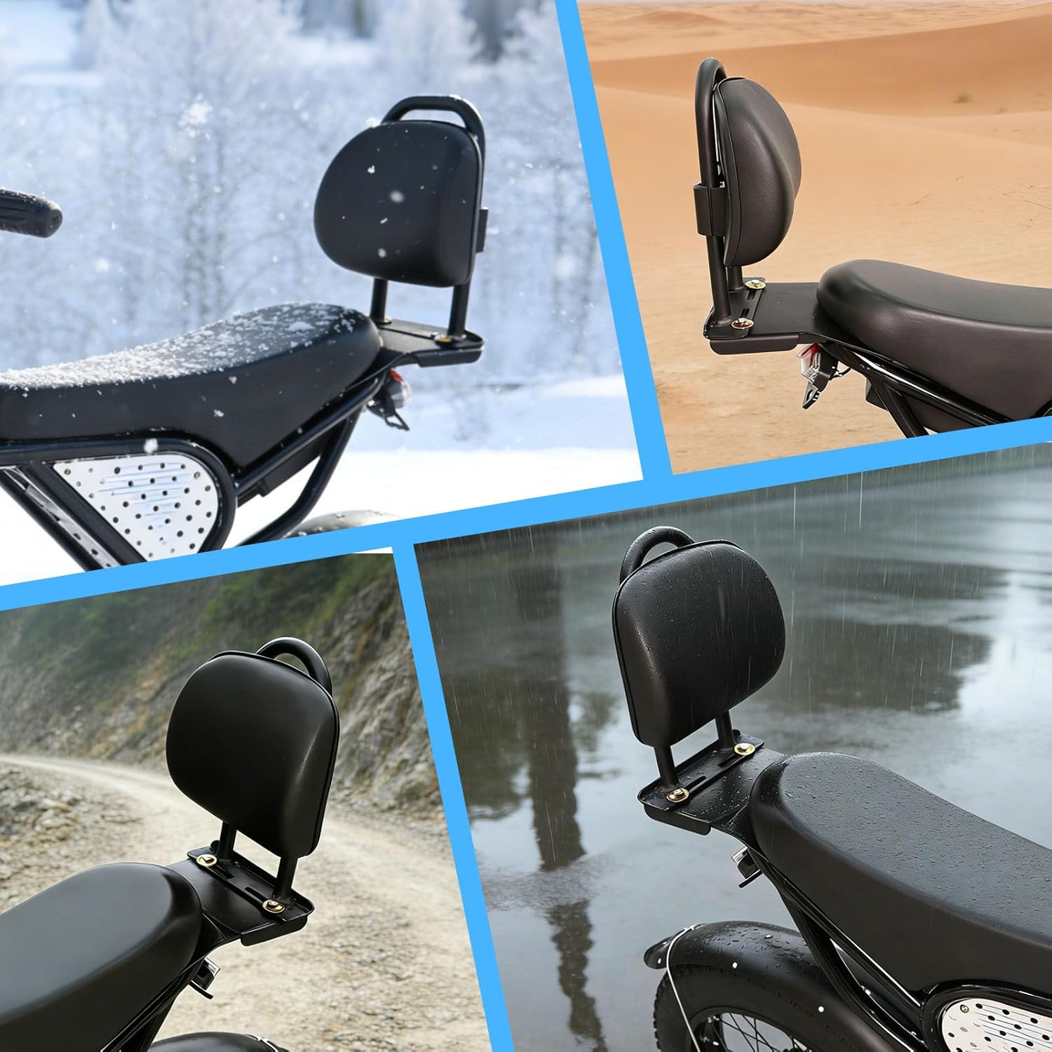 Adjustable Passenger Rear Seat Backrest for Ridstar Q20 & Honda Ruckus, Upgraded Detachable Rear Backrest, Soft PU Leather compatible with E-bike Ridstar Accessories