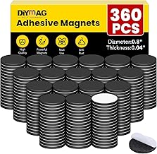 DIYMAG Magnets with Adhesive Backing, 360Pcs Diameter 0.8’’ x 0.04” Fridge Magnet Dot Classroom Must Have Round Magnetic Tape Flexible Sheets for Crafts Whiteboard Refrigerator Easy Peel and Stick