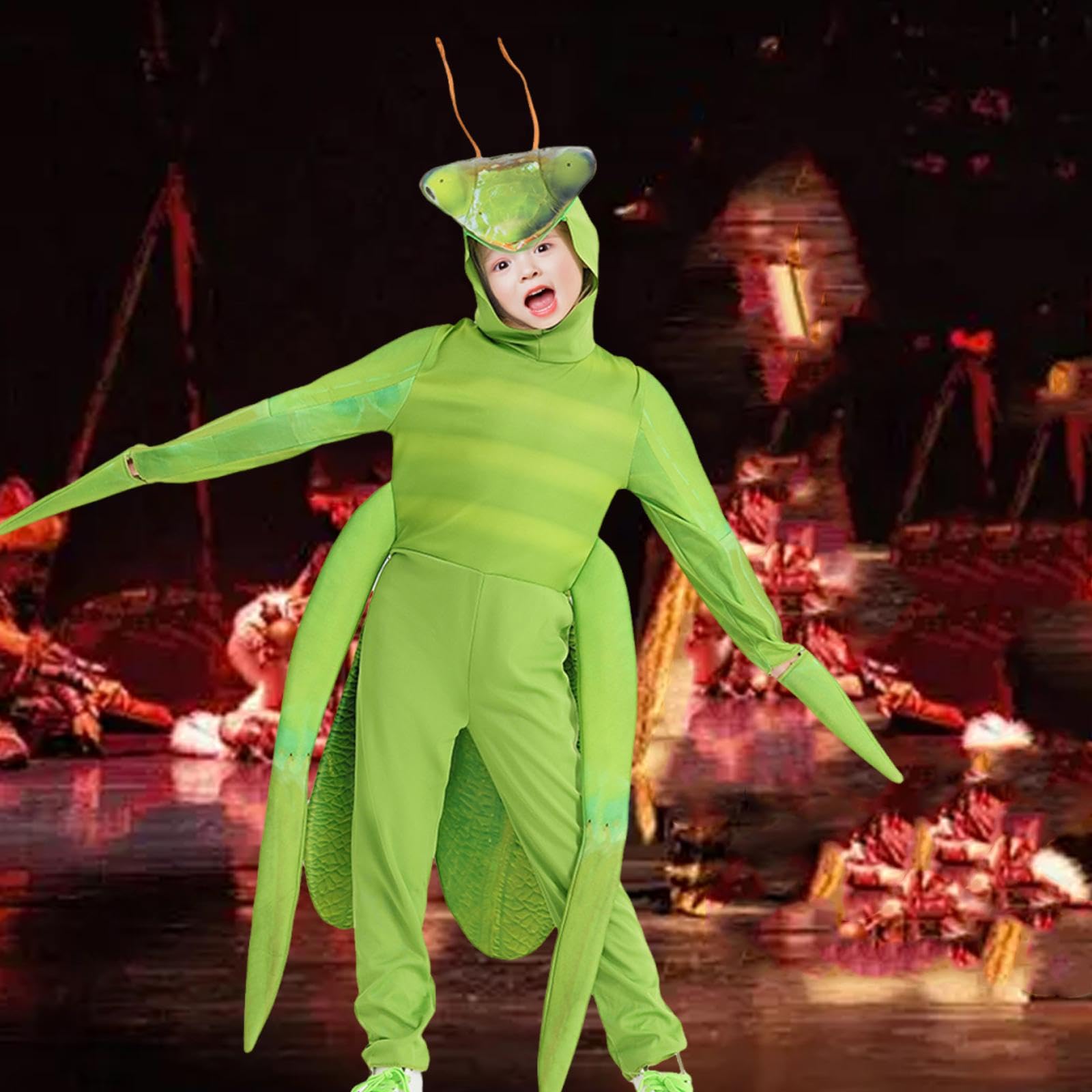 F Fityle Costume da mantide Oggetti di Scena Carini Abito da mantide per Giochi di Ruolo di Carnevale Spettacolo di Articoli per Feste, m