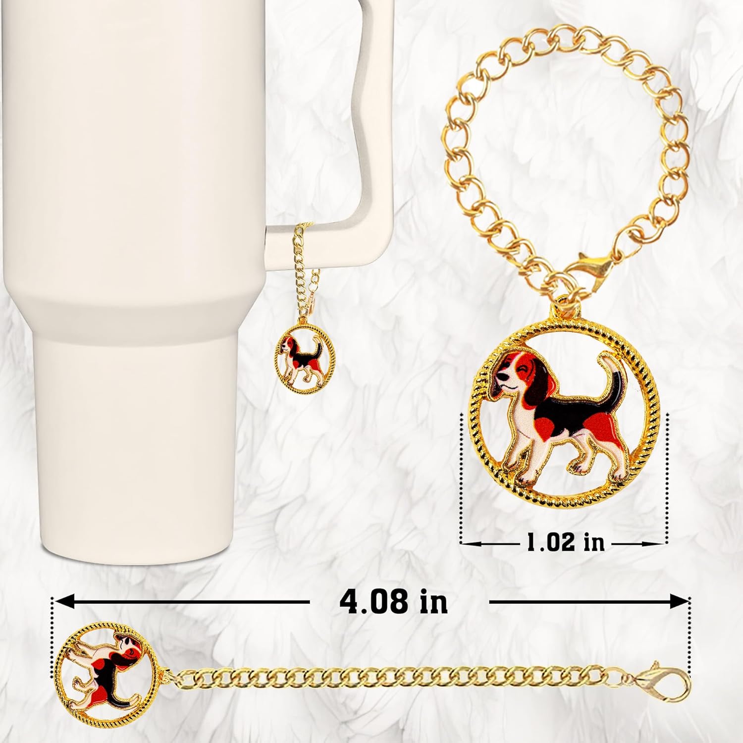 Beagle Straw Topper, 10mm (0.4in) Cute Dog Straw Topper, Covers for Stanley Cup - Beagle Accessories, Decor, Stuff, Things, Birthday Decoration, Gifts for Lovers, Women, Kids, Girls - Image 3