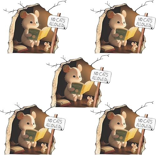 5 calcomanías de pared lindas para decoración de pared para el hogar, dormitorio, aula, estantería, amante de los libros, niños (ordinario-1)