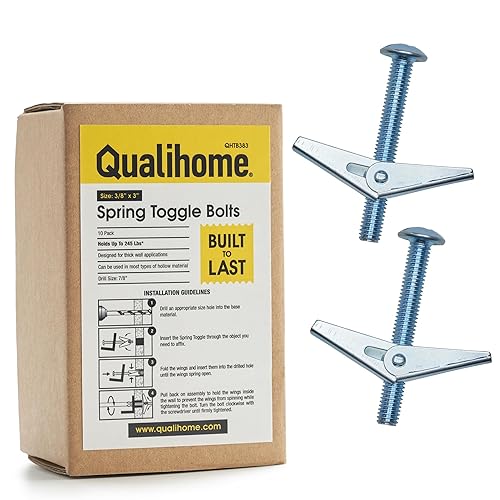 QUALIHOME Anclajes de perno de resorte Anclajes de pared resistentes para colgar artículos con paredes huecas y más Anclaje de pared hueco de