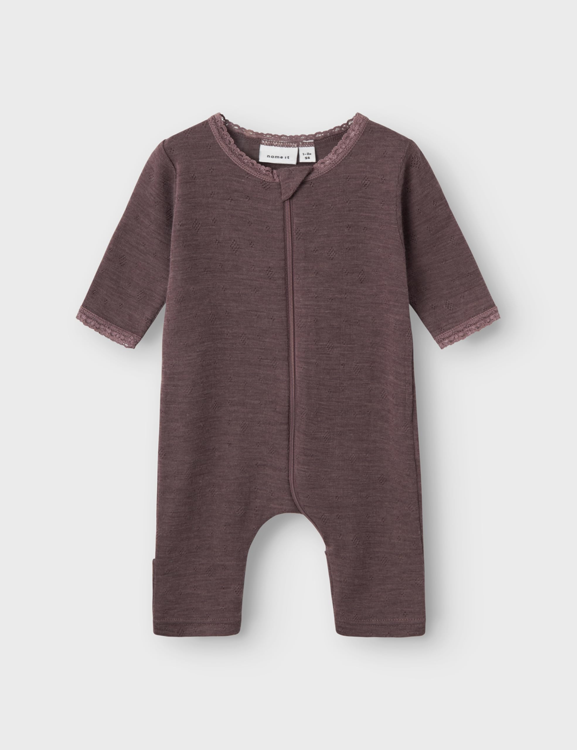 NAME IT śpioszki Niemowlęta - dziewczynki Nbfwang Wool Needle Nightsuit Solid Noos