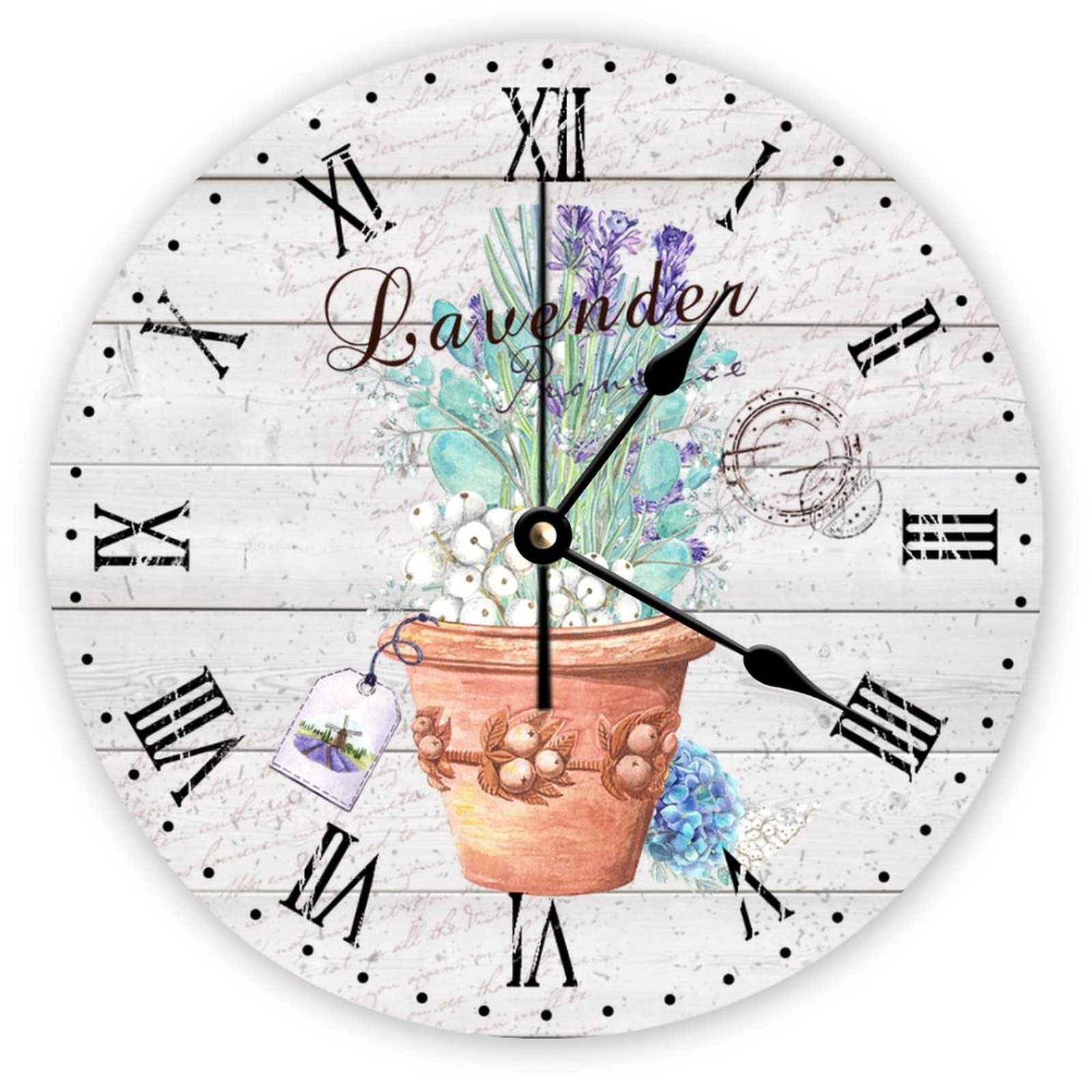 Horloge murale lavande sans tic-tac idéale pour votre cuisine