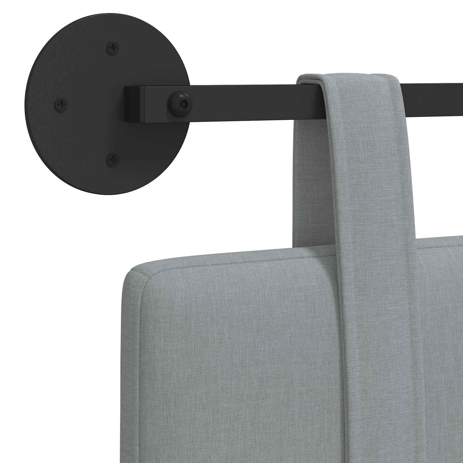 Cabecero colgante de tela gris claro, 210 x 55 x 5 cm, juego de 2 unidades con montaje en pared, cabecero tapizado suave para dormitorio, habitación de invitados, cama doble y cama individual