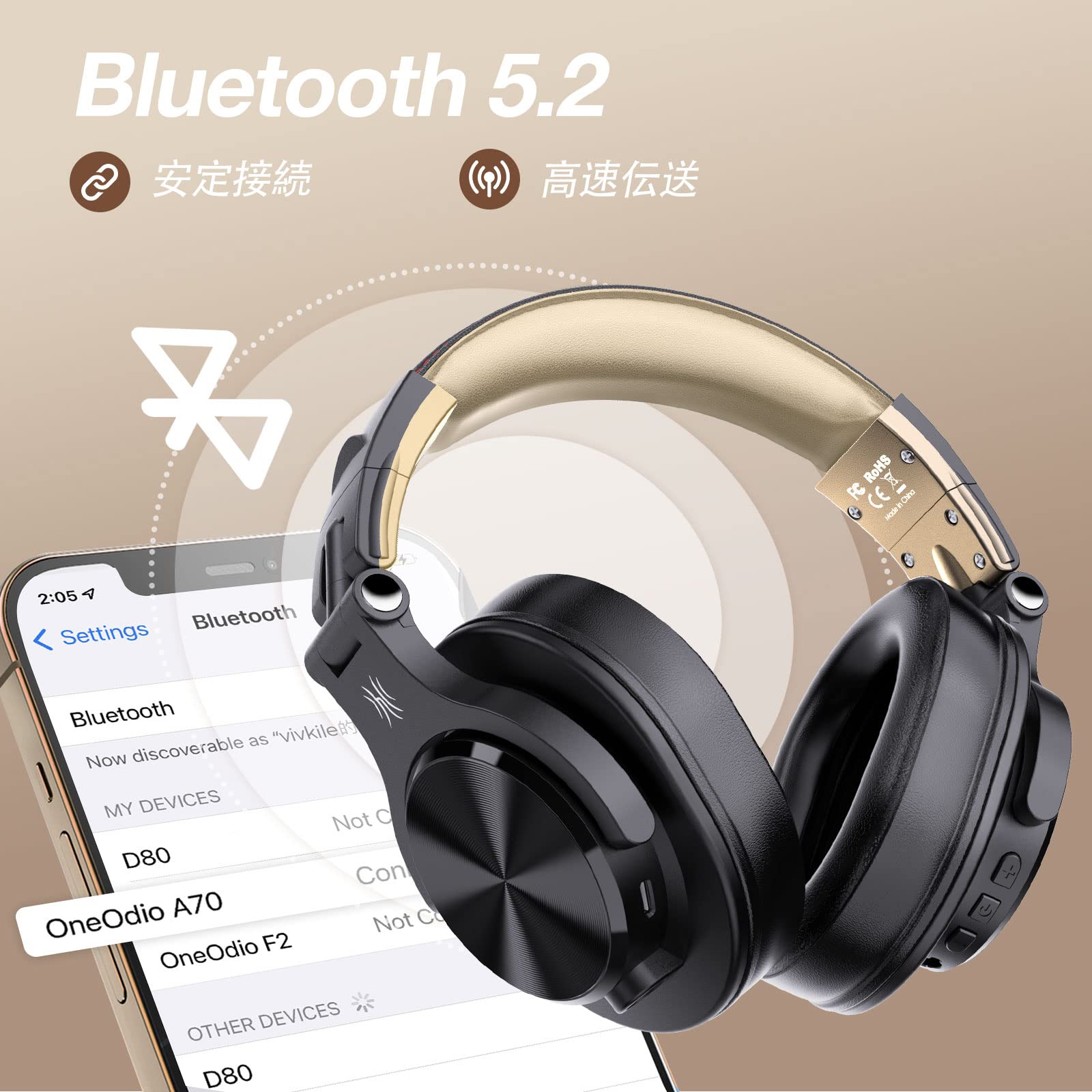 Amazon | OneOdio A70 bluetoothヘッドホン オーバーイヤー ワイヤレス