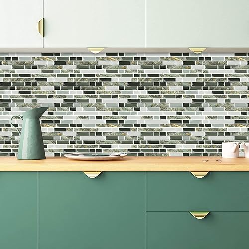 Vista 133 de STICKGOO - Azulejos autoadhesivos para loseta en muro, 12 x 12 pulgadas, azulejos autoadhesivos para loseta en muro de cocina y baño