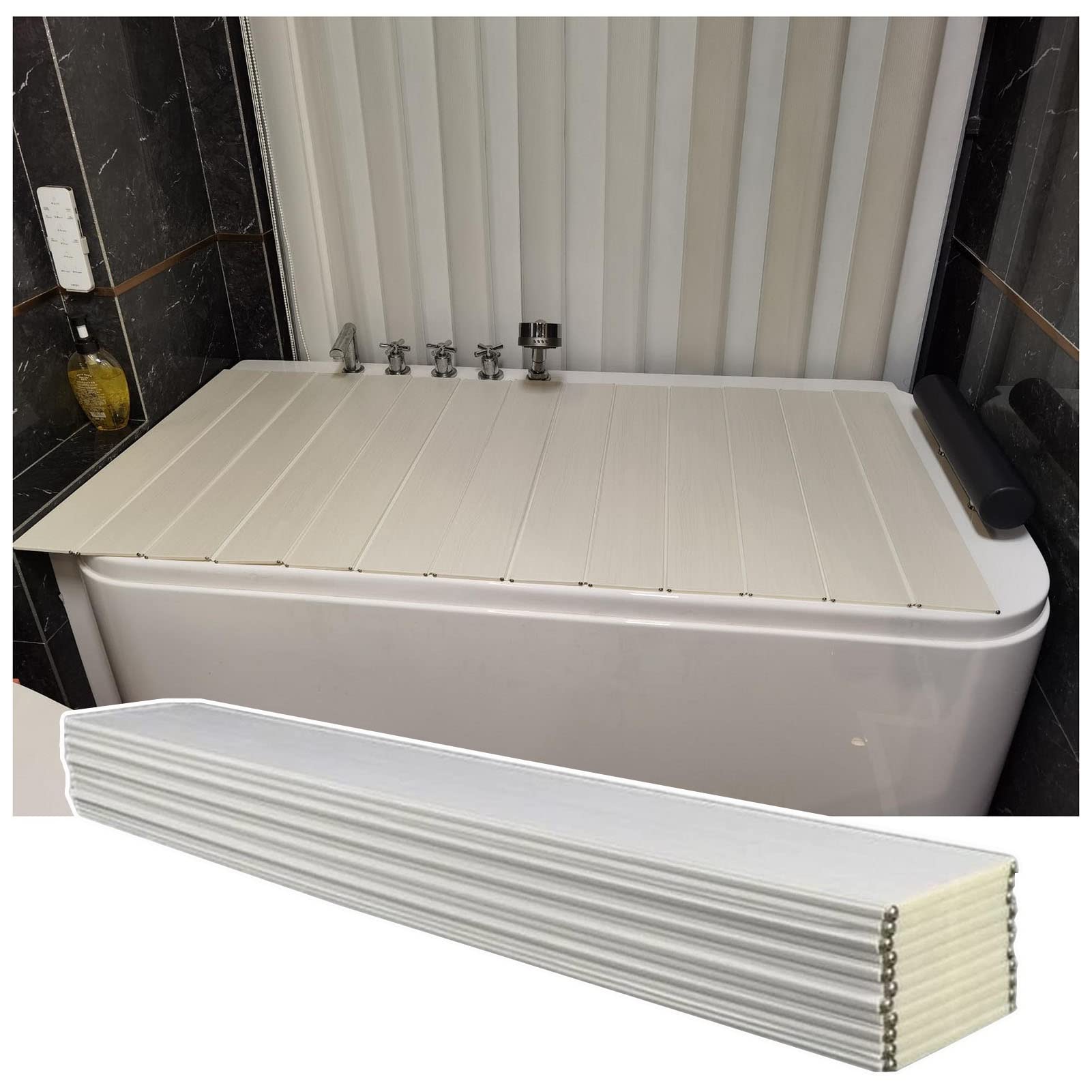 Bandeja de bañera plegable para spa en casa y soporte de accesorios durante la ducha