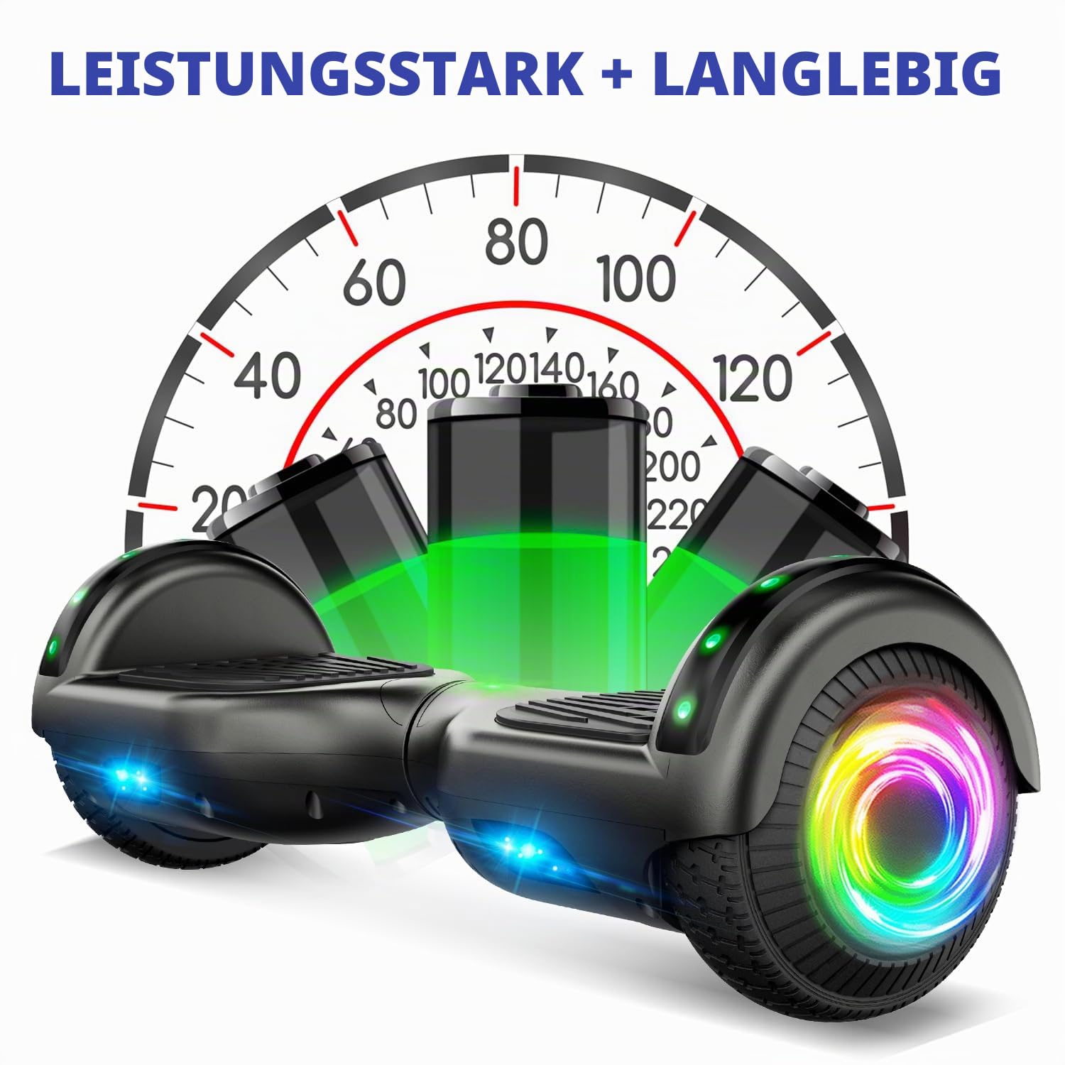 SISIGAD Hoverboard 6,5 Zoll Overboard, Hover Scooter Board All Terrain, Bluetooth und LED Selbst-balancierendes elektrisches Hoverboard für Kinder und Erwachsene