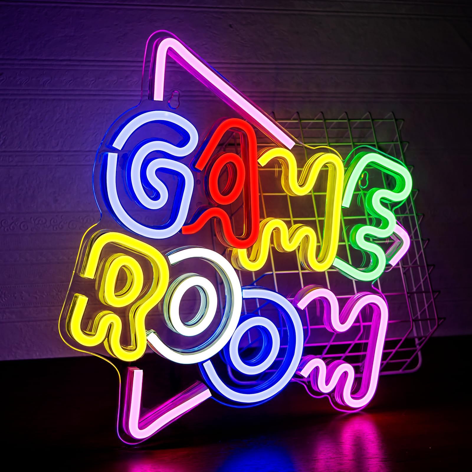 Game Room Neon Sign Gamer Neon Light Sign for Wall Decoration, USB Powered Cool Gaming Colorful Led Sign Acrylic Art Wall Decor for Bedroom Game Living Room Bar Party