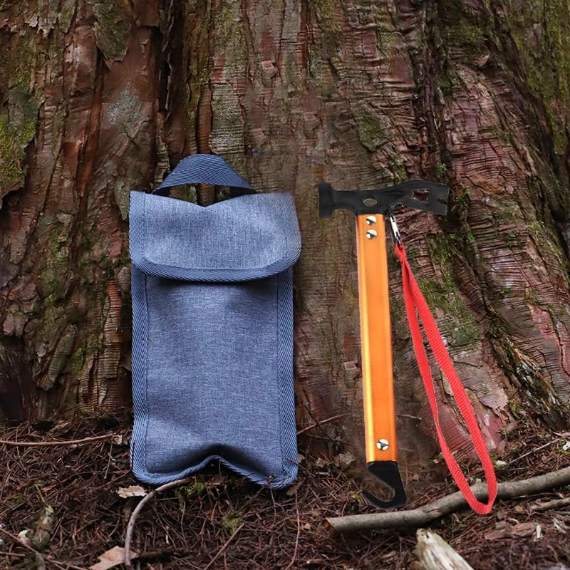 Miniatura 7 de Martillo de campamento de aluminio de acero al carbono, 12 pulgadas, pequeño, ligero, tres en uno, martillo funcional para tienda de campaña para